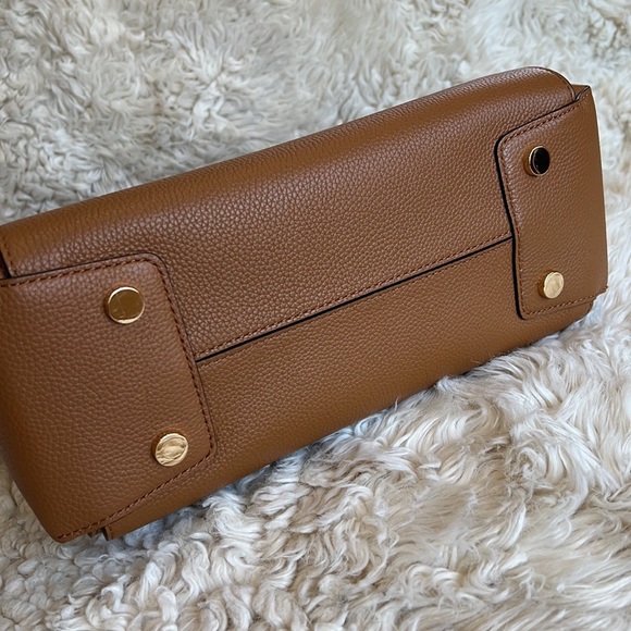 NWT Michael Kors Mercer Brown Pebbled Leather Satchel / Tote - Picture 9 of 11